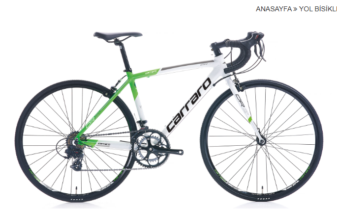 Carraro - 26 Jant - Race 006 - Kumpas Fren - 17" (43 cm) - Beyaz-Yeşil-Siyah-Gri